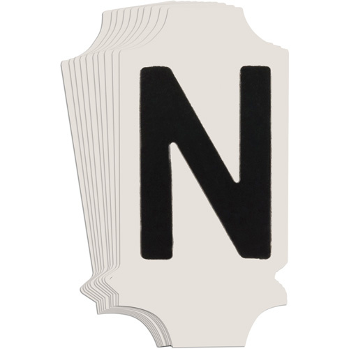 Brady  5010P-N  Quick-Align<sup>?</sup> Individual Gothic Number & Letter Labels, N, 1" H, Black - Pack of 10