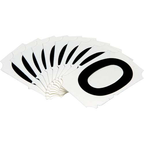 Brady  5050P-0  Quick-Align<sup>?</sup> Individual Gothic Number and Letter Labels, 0, 2" H, Black - Pack of 10