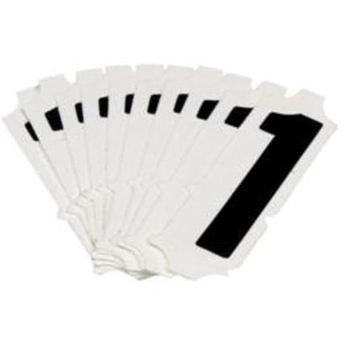 Brady  5050P-1  Quick-Align<sup>?</sup> Individual Gothic Number and Letter Labels, 1, 2" H, Black - Pack of 10