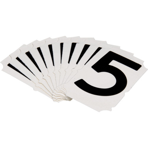 Brady  5050P-5  Quick-Align<sup>?</sup> Individual Gothic Number and Letter Labels, 5, 2" H, Black - Pack of 10