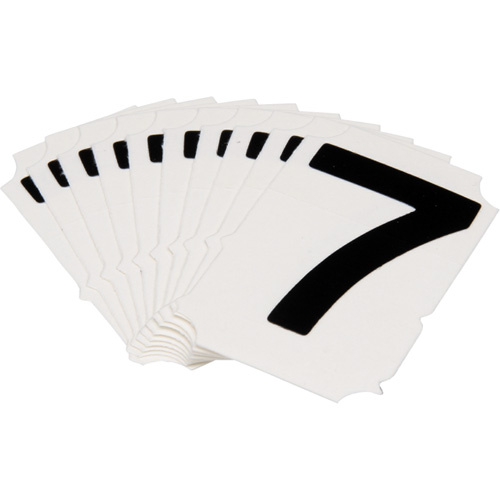 Brady  5050P-7  Quick-Align<sup>?</sup> Individual Gothic Number and Letter Labels, 7, 2" H, Black - Pack of 10