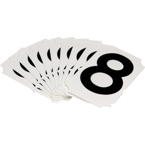Brady  5050P-8  Quick-Align<sup>?</sup> Individual Gothic Number and Letter Labels, 8, 2" H, Black - Pack of 10