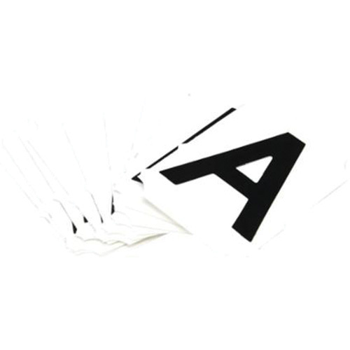 Brady  5050P-A  Quick-Align<sup>?</sup> Individual Gothic Number and Letter Labels, A, 2" H, Black - Pack of 10