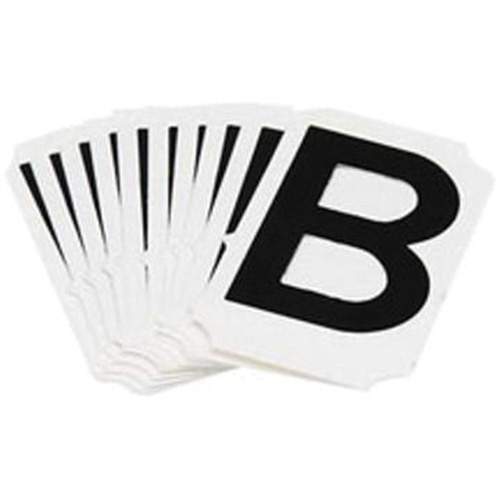 Brady  5050P-B  Quick-Align<sup>?</sup> Individual Gothic Number and Letter Labels, B, 2" H, Black - Pack of 10