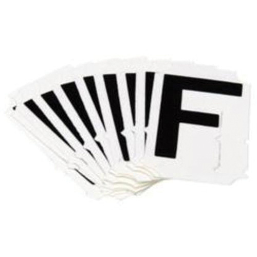 Brady  5050P-F  Quick-Align<sup>?</sup> Individual Gothic Number and Letter Labels, F, 2" H, Black - Pack of 10