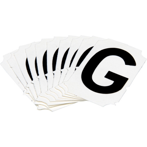 Brady  5050P-G  Quick-Align<sup>?</sup> Individual Gothic Number and Letter Labels, G, 2" H, Black - Pack of 10