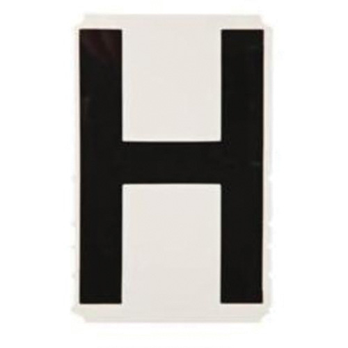 Brady  5050P-H  Quick-Align<sup>?</sup>Individual Gothic Number and Letter Labels, H, 2" H, Black - Pack of 10