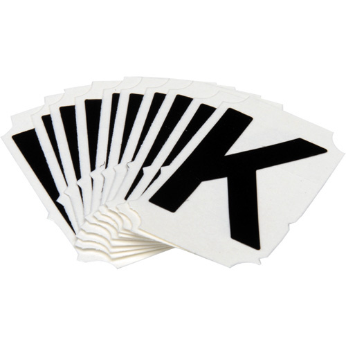 Brady  5050P-K  Quick-Align<sup>?</sup>Individual Gothic Number and Letter Labels, K, 2" H, Black - Pack of 10
