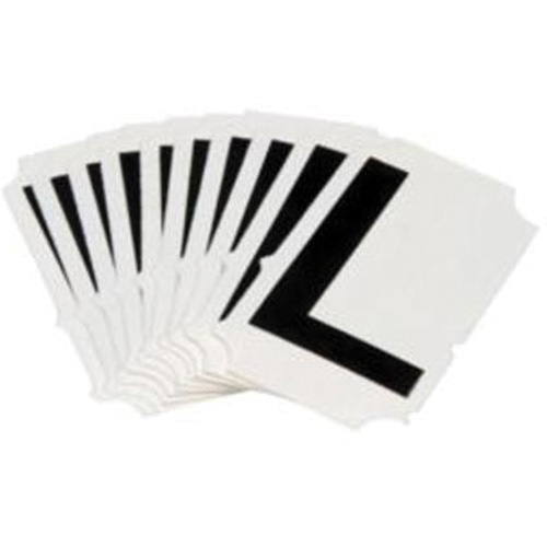 Brady  5050P-L  Quick-Align<sup>?</sup>Individual Gothic Number and Letter Labels, L, 2" H, Black - Pack of 10