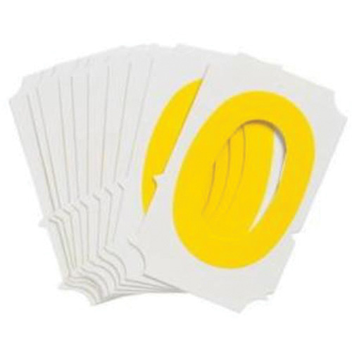 Brady  5060P-0  Quick-Align<sup>?</sup> Individual Gothic Number and Letter Labels, 0, 2" H, Yellow - Pack of 10