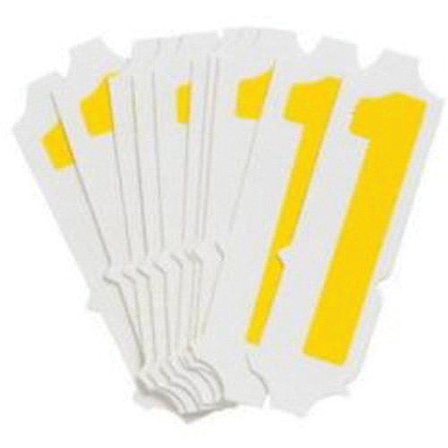 Brady  5060P-1  Quick-Align<sup>?</sup> Individual Gothic Number and Letter Labels, 1, 2" H, Yellow - Pack of 10