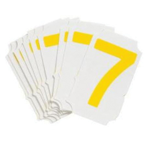 Brady  5060P-7  Quick-Align<sup>?</sup> Individual Gothic Number and Letter Labels, 7, 2" H, Yellow - Pack of 10