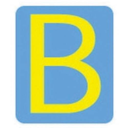 Brady  5060P-B  Quick-Align<sup>?</sup> Individual Gothic Number and Letter Labels, B, 2" H, Yellow - Pack of 10