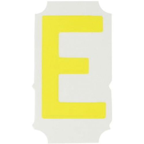 Brady  5060P-E  Quick-Align<sup>?</sup> Individual Gothic Number and Letter Labels, E, 2" H, Yellow - Pack of 10