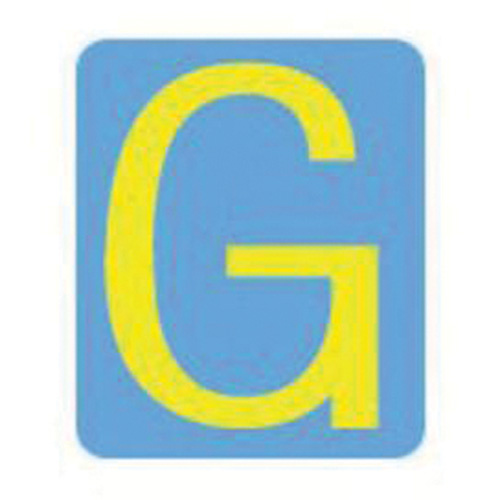 Brady  5060P-G  Quick-Align<sup>?</sup> Individual Gothic Number and Letter Labels, G, 2" H, Yellow - Pack of 10