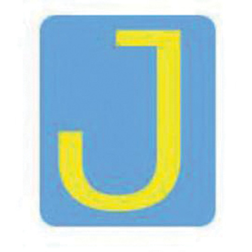 Brady  5060P-J  Quick-Align<sup>?</sup>Individual Gothic Number and Letter Labels, J, 2" H, Yellow - Pack of 10