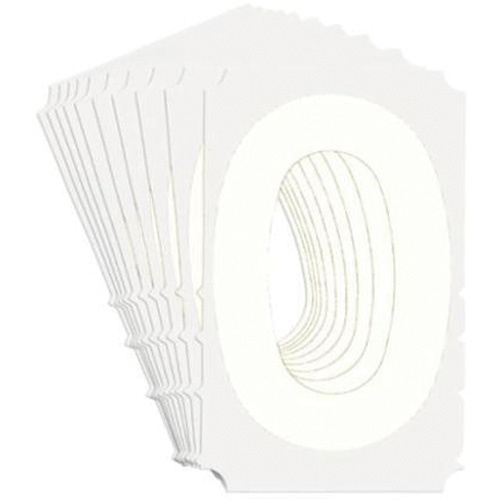 Brady  5080P-0  Quick-Align<sup>?</sup> Individual Gothic Number and Letter Labels, 0, 2" H, White - Pack of 10