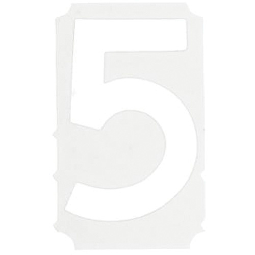 Brady  5080P-5  Quick-Align<sup>?</sup> Individual Gothic Number and Letter Labels, 5, 2" H, White - Pack of 10