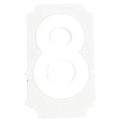 Brady  5080P-8  Quick-Align<sup>?</sup> Individual Gothic Number and Letter Labels, 8, 2" H, White - Pack of 10