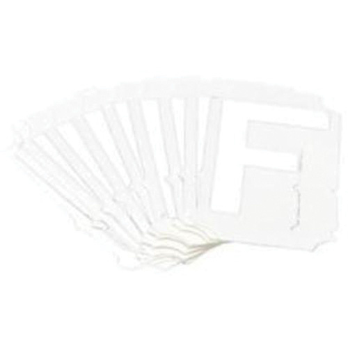 Brady  5080P-F  Quick-Align<sup>?</sup> Individual Gothic Number and Letter Labels, F, 2" H, White - Pack of 10