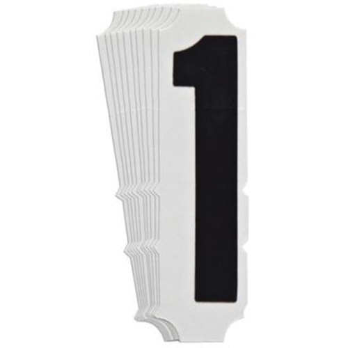 Brady  5100P-1  Quick-Align<sup>?</sup> Individual Gothic Number and Letter Labels, 1, 3" H, Black - Pack of 10