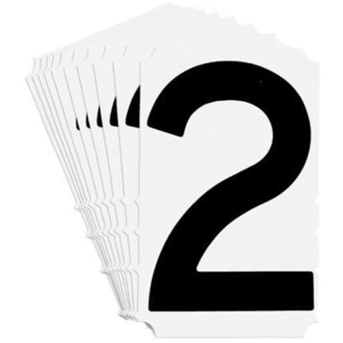 Brady  5100P-2  Quick-Align<sup>?</sup> Individual Gothic Number and Letter Labels, 2, 3" H, Black - Pack of 10