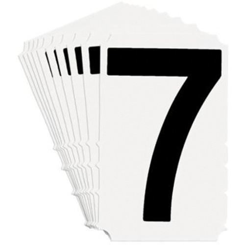 Brady  5100P-7  Quick-Align<sup>?</sup> Individual Gothic Number and Letter Labels, 7, 3" H, Black - Pack of 10