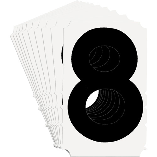 Brady  5100P-8  Quick-Align<sup>?</sup> Individual Gothic Number and Letter Labels, 8, 3" H, Black - Pack of 10