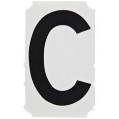 Brady  5100P-C  Quick-Align<sup>?</sup> Individual Gothic Number and Letter Labels, C, 3" H, Black - Pack of 10