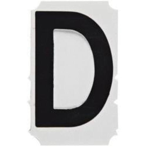 Brady  5100P-D  Quick-Align<sup>?</sup> Individual Gothic Number and Letter Labels, D, 3" H, Black - Pack of 10