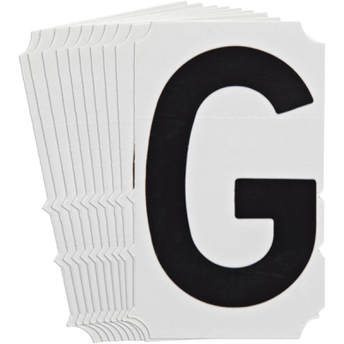 Brady  5100P-G  Quick-Align<sup>?</sup> Individual Gothic Number and Letter Labels, G, 3" H, Black - Pack of 10