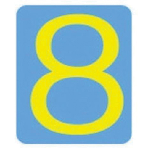 Brady  5110P-8  Quick-Align<sup>?</sup> Individual Gothic Number and Letter Labels, 8, 3" H, Yellow - Pack of 10
