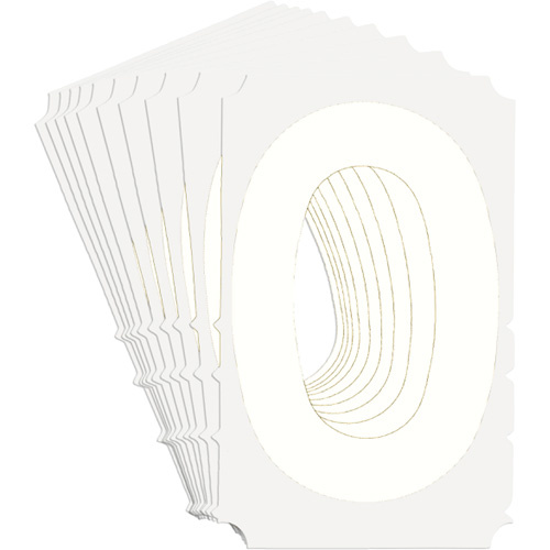 Brady  5130P-0  Quick-Align<sup>?</sup> Individual Gothic Number and Letter Labels, 0, 3" H, White - Pack of 10
