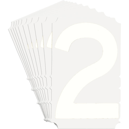 Brady  5130P-2  Quick-Align<sup>?</sup> Individual Gothic Number and Letter Labels, 2, 3" H, White - Pack of 10