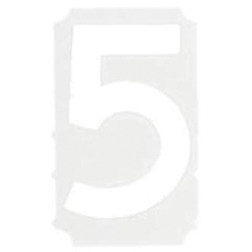 Brady  5130P-5  Quick-Align<sup>?</sup> Individual Gothic Number and Letter Labels, 5, 3" H, White - Pack of 10