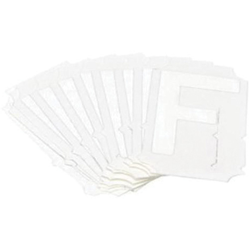 Brady  5130P-F  Quick-Align<sup>?</sup> Individual Gothic Number and Letter Labels, F, 3" H, White - Pack of 10