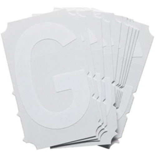 Brady  5130P-G  Quick-Align<sup>?</sup> Individual Gothic Number and Letter Labels, G, 3" H, White - Pack of 10