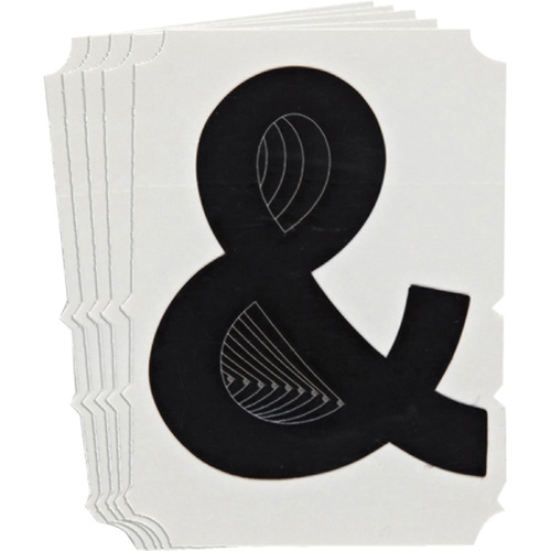 Brady 5140P-& Quick-Align Individual Gothic Number & Letter Labels, Ampersand (&), 4" H, Black-(Pack of 10)