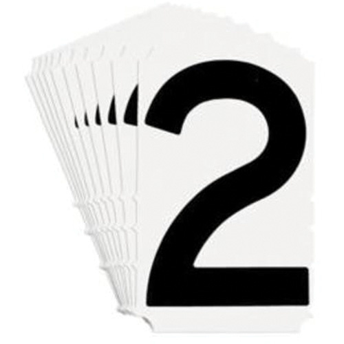 Brady  5140P-2  Quick-Align<sup>?</sup> Individual Gothic Number and Letter Labels, 2, 4" H, Black - Pack of 10