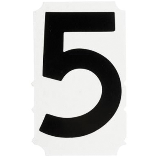 Brady  5140P-5  Quick-Align<sup>?</sup> Individual Gothic Number and Letter Labels, 5, 4" H, Black - Pack of 10