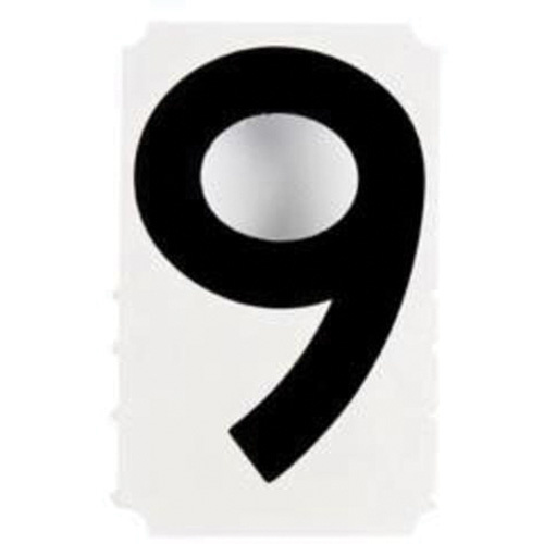 Brady  5140P-9  Quick-Align<sup>?</sup> Individual Gothic Number and Letter Labels, 9, 4" H, Black - Pack of 10