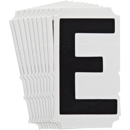 Brady  5140P-E  Quick-Align<sup>?</sup> Individual Gothic Number and Letter Labels, E, 4" H, Black - Pack of 10