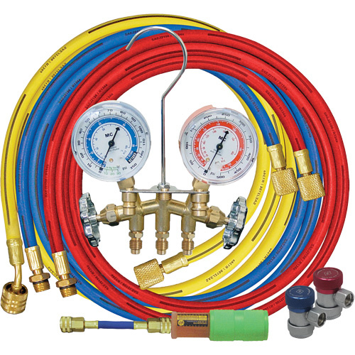 Mastercool 84661-UV Manifold Gauge Set with Manual Couplers & Mini Dye Injector - (Each)