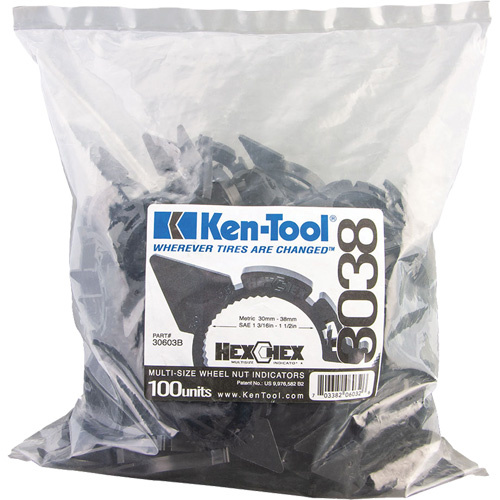 Ken-Tool 30603B HexChex Multi-Size Loose Wheel Nut Indicator - (Pack of 100)