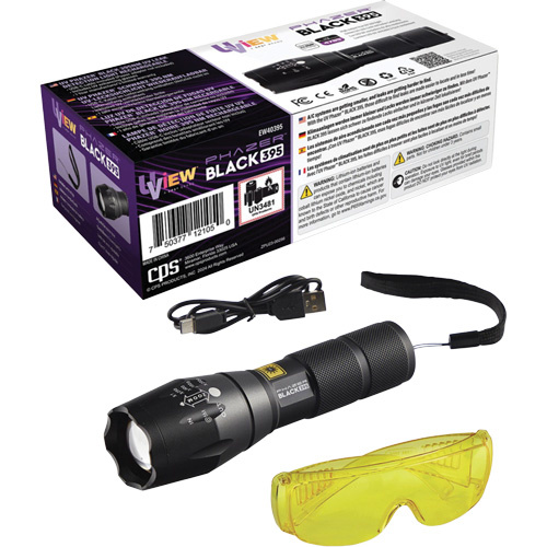 UVIEW EW40395 UView Phazer BLACK 395 Rechargeable UV Leak Detection Light - (Each)