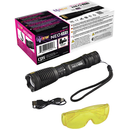 UVIEW EW50395 UView Phazer NEO 395 Rechargeable UV Leak Detection Light - (Each)