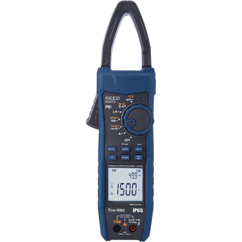 Reed Instruments R5075 Professional Solar Clamp Meter, AC/DC Voltage, AC/DC Current - (Each)
