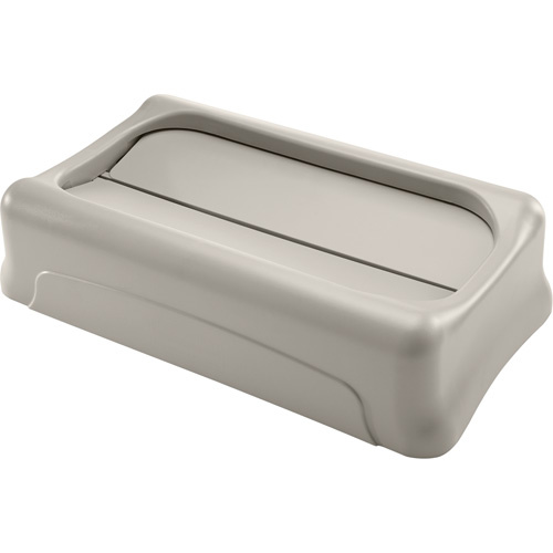 Rubbermaid FG267360BEIG Slim Jim Trash Can Lid, Swing Lid, Plastic, Fits Container Size: 20-1/2" x 11-7/16" - (Each)