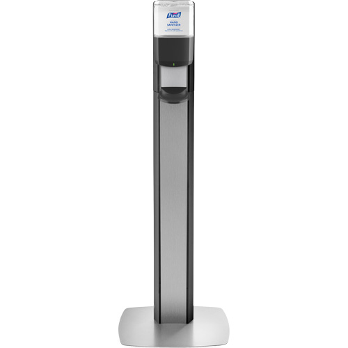 Purell 7318-DS-SLV Messenger ES8 Silver Panel Floor Stand with Dispenser - (Each)