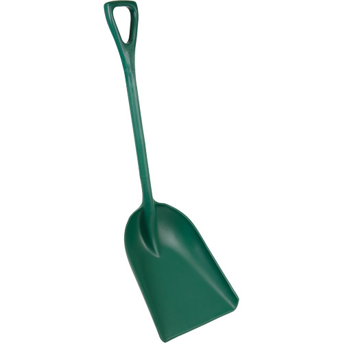 Vikan 6982MD2 One-Piece Metal Detectable Shovel, 13-3/4" x 17" Blade, 42-1/2" Length, Plastic, Green - (Each)